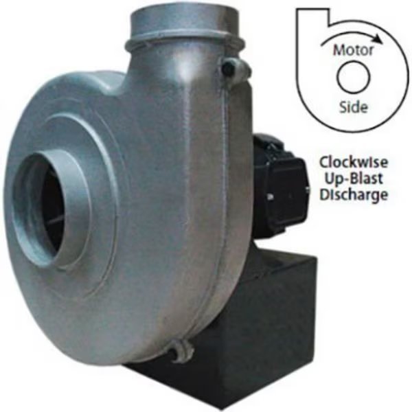 Global Industrial„¢ Aluminum TEFC Blower, 1 HP, Single Phase, CW, Upblast, 865 CFM, Americraft Mfg, Mfr#: HADP12-1-S-TE-CWUB